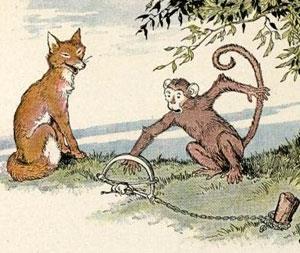 A Raposa e o Macaco Numa grande reunião entre todos os animais, que fora organizada para eleger um novo líder, foi solicitado que o Macaco fizesse sua apresentação.