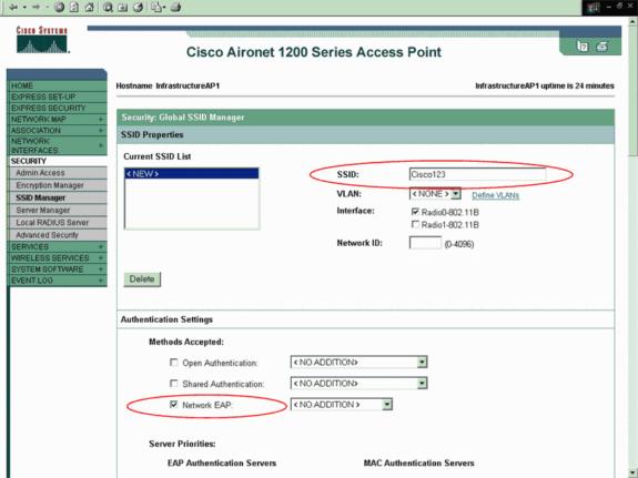 Teste que os clientes autenticam com sucesso e associe com a infraestrutura AP. O cliente passa sobre suas credenciais à infraestrutura AP quando vem acima pela primeira vez.