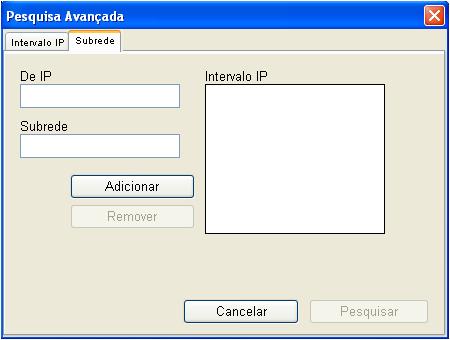 3 Para localizar o EX8002 por um intervalo de endereços IP ou pelo endereço IP e a máscara de subrede, clique na guia Auto-Pesquisa e, em seguida, em Avançada.