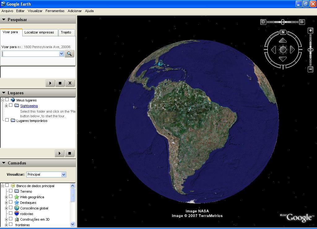 54 6.. Google Earth O Google Earth, ncalmente conhecdo como Earth Vewer e desenvolvdo pela empresa Kehole, é um moderno Sstema de Informações Geográfcas, cuja função é apresentar um modelo que smule