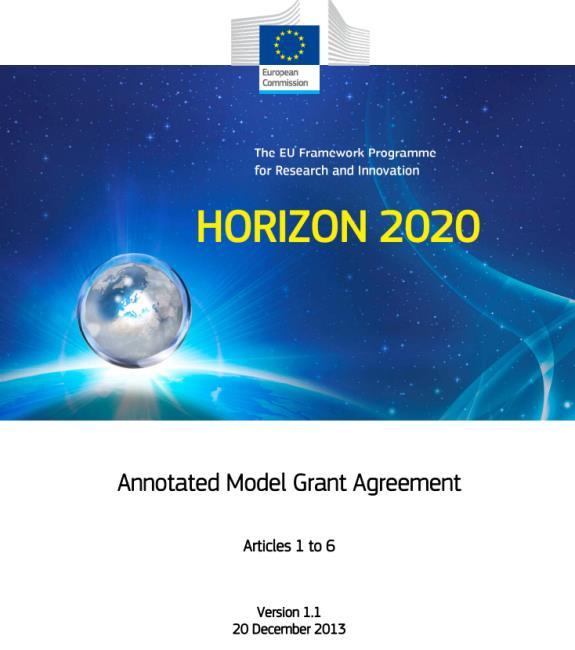 Documentos úteis Regras de Participação Regulamento (EU) Nº 1290/2013 Model Grant Agreement Annotated Grant Agreement
