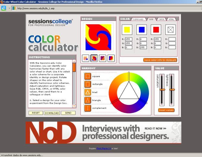 Manual e Guia de Utilização e Exploração do Color Calculator 1.