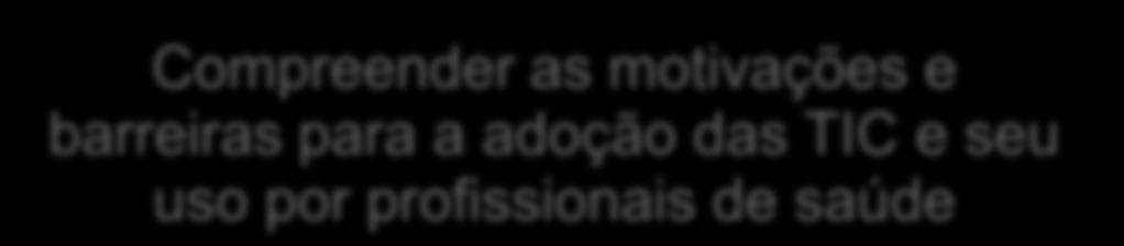 II Apropriação das TIC por profissionais 3 de saúde 3 Investigar o