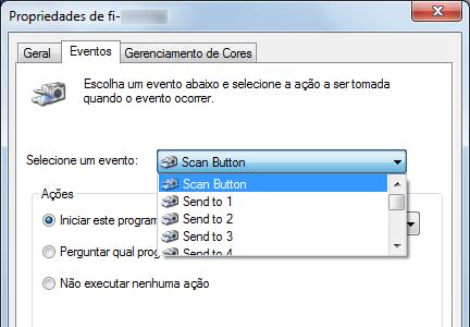 Capítulo 4 4.4 Personalizar as configurações Usando o botão para digitalizar O botão [Scan/Stop] e o botão [Send to] n, poderão ser configurados para iniciar a digitalização ao serem pressionandos.