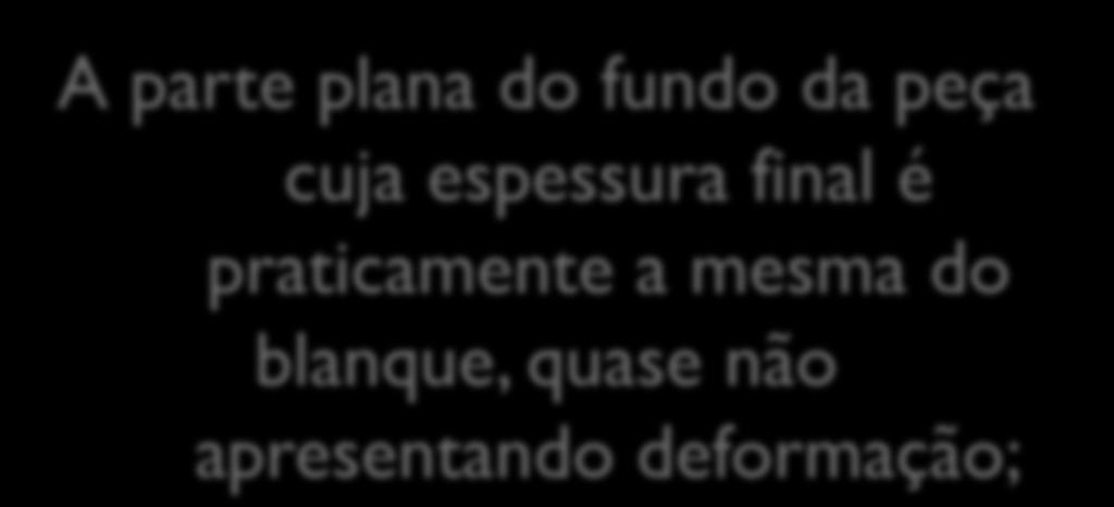 A parte plana do fundo da peça cuja espessura final é