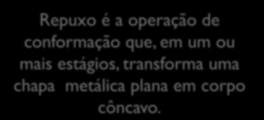 Repuxo é a operação de conformação que, em um ou mais