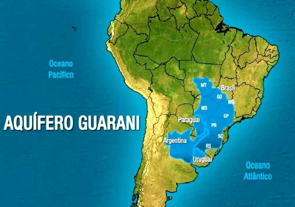 Aquífero Guarani O Guarani é o maior aquífero transfronteiriço do mundo, abrangendo o Brasil, Argentina, Uruguai e Paraguai; A estrutura geológica da