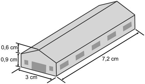 CPV o Cursinho que Mais Aprova na GV FGV 09/12/2012 3 05. A figura mostra a maquete do depósito a ser construído. A escala é 1 : 500, ou seja, 1cm, na representação, corresponde a 500 cm na realidade.