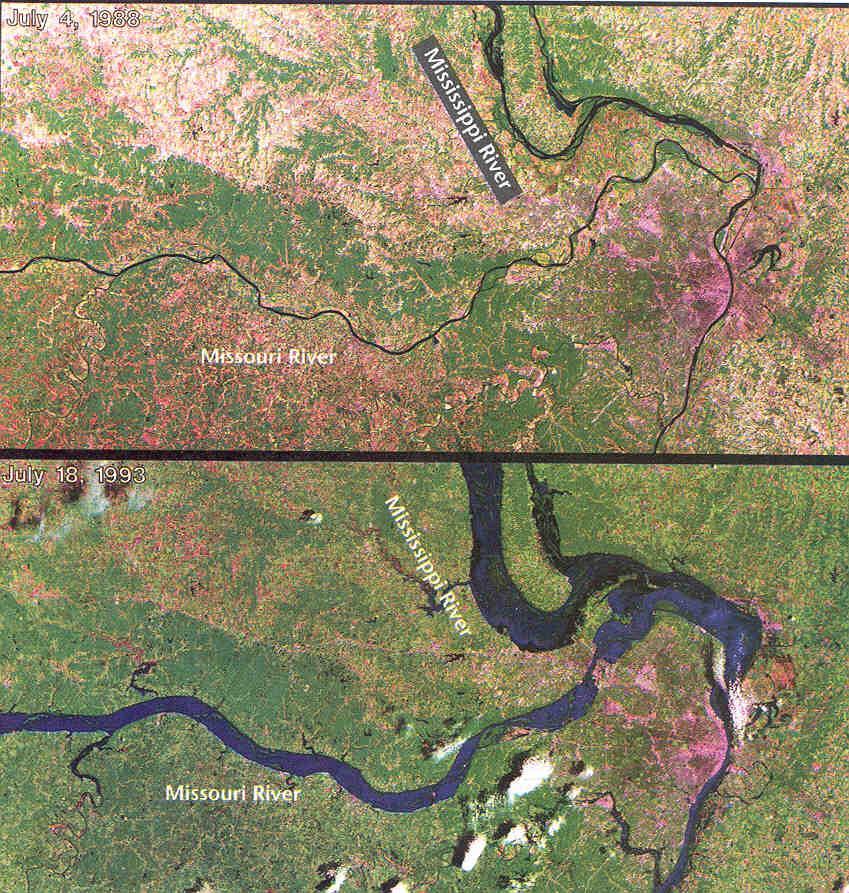 Planície de Inundação Imagem de satélite mostrando a planície