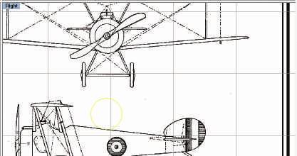 Criar um círculo com raio 0.25 que será o centro da hélice proporcional ao avião.