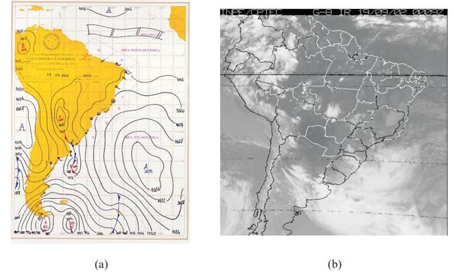 Figura 6 Dia 18/09 (a)carta Sinótica as 00Z ; (b) Imagem de Satélite as 00Z.