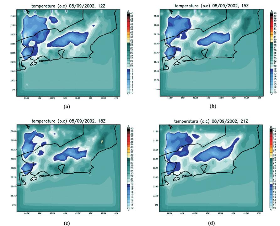 Figura 11 Campo de temperatura simulado pelo MM5