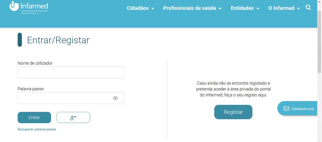 Será direcionado para a página inicial do site do Infarmed.