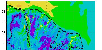 Previsão Numérica de Vento Modelo Atmosférico Eta Domínio: Nordeste do Brasil Resolução: 5 km, 38 camadas, t=12s Modelo em pontos de