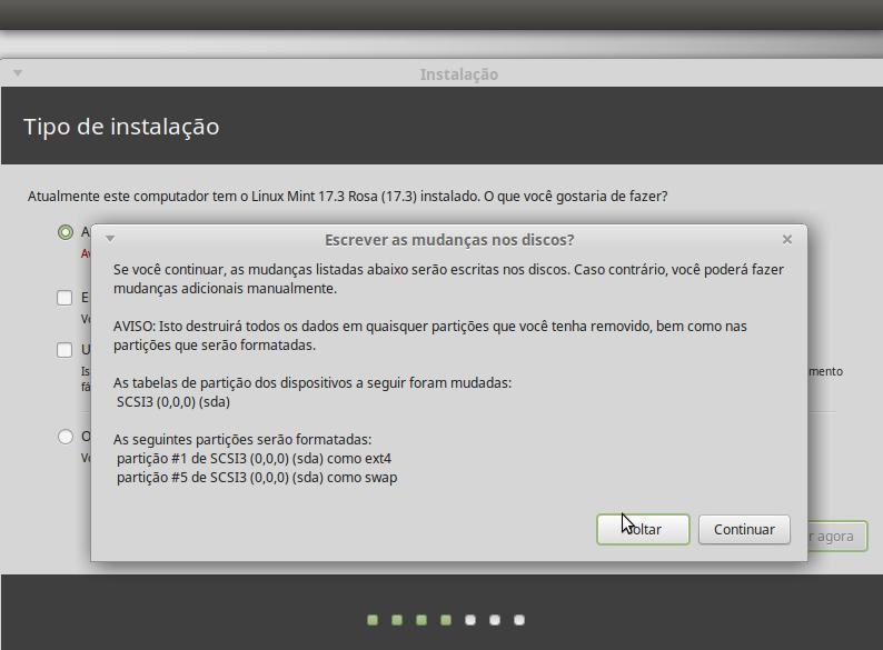 Pagina: 5 Figura 5: Confirmar mudanças Selecione o Layout do teclado e clique em Continuar, como demonstrado na Figura 6.