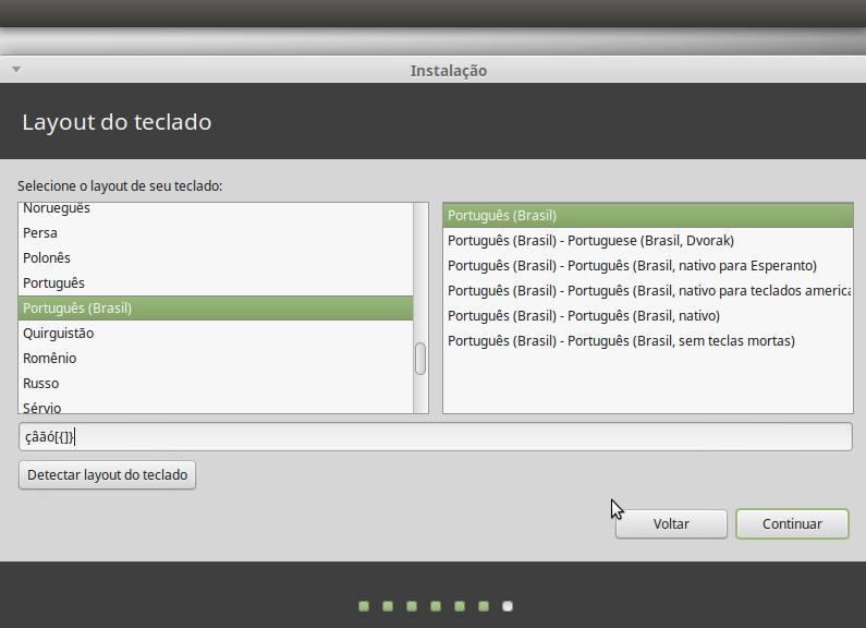 Nesta tela deve-se preencher os campos para continuar com a instalação, mas como é uma ISO já configurada, inclusive com