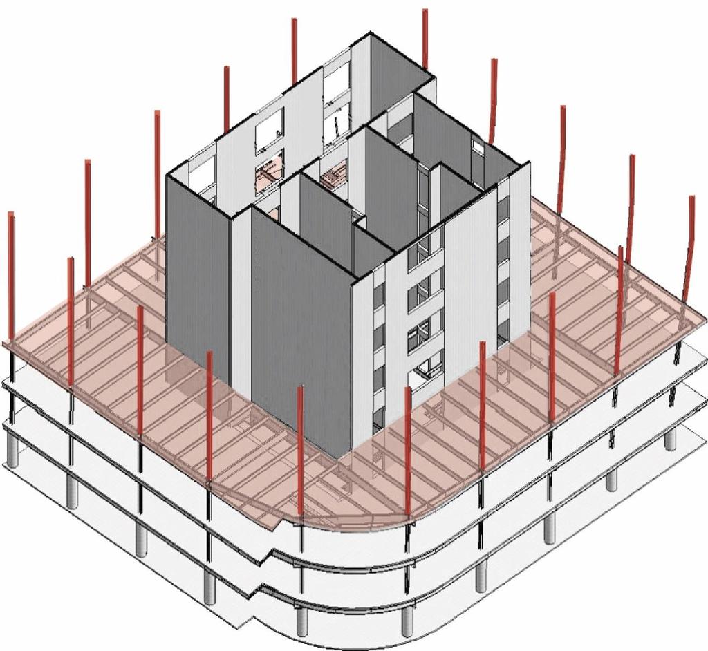Sistema estrutural Sequência típica de execução Montagem dos Pilares em perfil