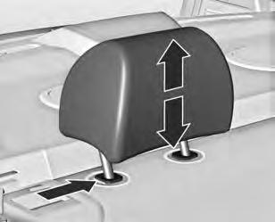 Ajuste horizontal (apenas para bancos dianteiros) Para ajustar horizontalmente, puxe o apoio de cabeça para a frente e engate em uma das três posições.
