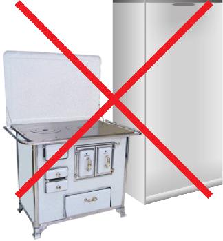 Evite a instalação do fogão próximo a matérias inflamáveis, por exemplo: Cortinas, panos de cozinha, etc. Evite instalar em locais com correntes de ar, por exemplo: próximo a janelas e portas.
