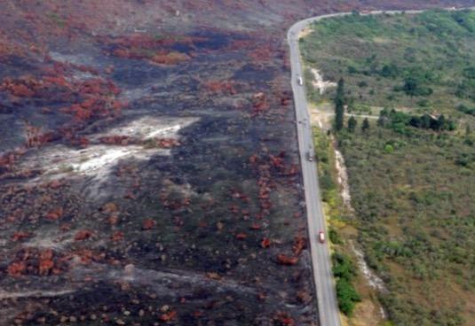 propagação do fogo em diferentes cenários, baseado nas