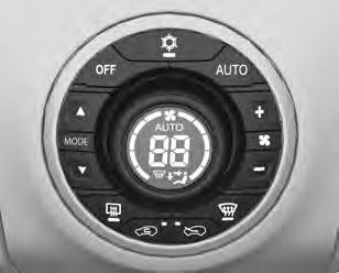 226 Sistema de ventilação e de ar condicionado. Abra todos os difusores. Indicação de configurações O botão possui um indicador que se acende quando a luz do painel está acesa.