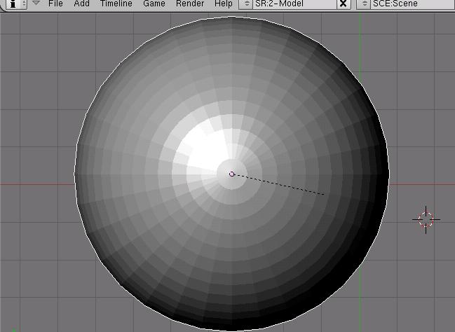 7. Agora, vamos introduzir uma UVsphere com 32 segmentos.