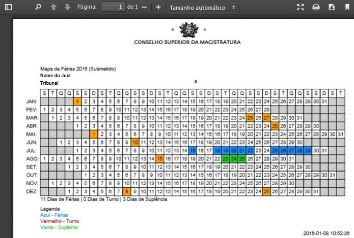 Visualizar requerimento submetido Após a submissão do requerimento, é possível visualizar o mesmo, através do botão Nome do Juiz Tribunal Notas adicionais: (i) Os dias já assinalados num dos