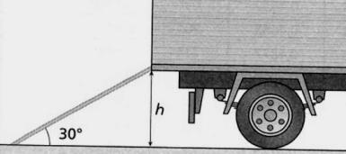 Se a rampa tem 3 m de comprimento e forma com o solo um ângulo de 300, qual é a altura entre a caçamba e o solo, representado por h? 5.