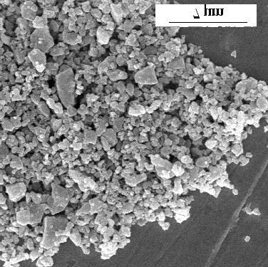 FIGURA 4.16 - Micrografia obtida por MEV do pó de alumina-zircônia, utilizado para a obtenção das cerâmicas do grupo 2.