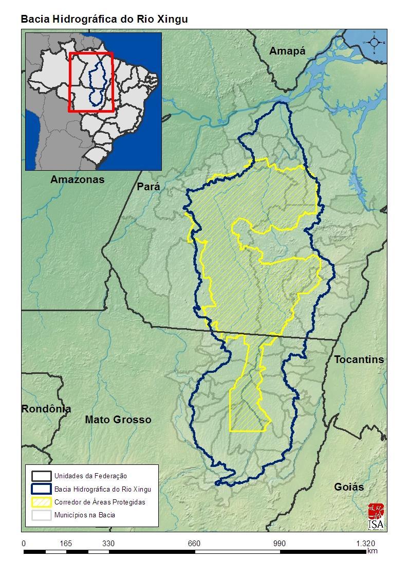 desmatamento ocorridos nas áreas não florestais da bacia do rio Xingu. O mapeamento foi realizado com base em imagens Landsat 7 e Landsat 8 do período 2012-2017. 1.