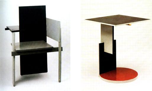 Cadeira Berlín e Mesa lateral Rietveld 1923 Essas quatro condições foram significativas na constituição das disciplinas de projeto de arquitetura e do design modernos e contemporâneos.