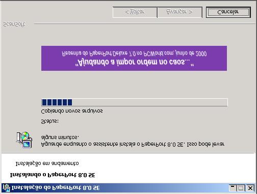 Windows A Clique em Instalar e o PaperPort é instalado no computador.