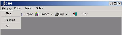 4.1.2 UTILIZAÇÃO Ao executar o programa é carregada uma janela principal, que permite diversas operações iniciais na barra do topo da janela, Figura 4.1 Segue-se uma descrição dos vários menus.