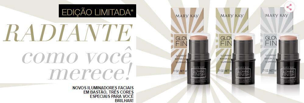 A Mary Kay está sempre antenada nas tendências e, por isso, traz até você os novos Iluminadores Faciais em Bastão Glowing Finish.