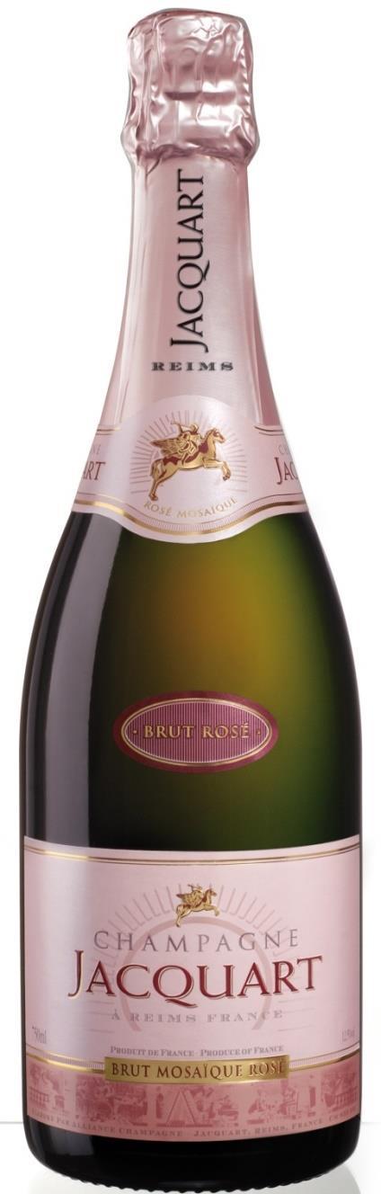 Champagne Champagne Jacquart Mosaique Brut Rose 750 ml Cod cx: 13710 Cod uni: 213710 Variedade: Pinot Noir (51%), Pinot Meunier (18%), Chardonnay (31%) Origem: França Teor Alcoólico: 12,50% Servir a: