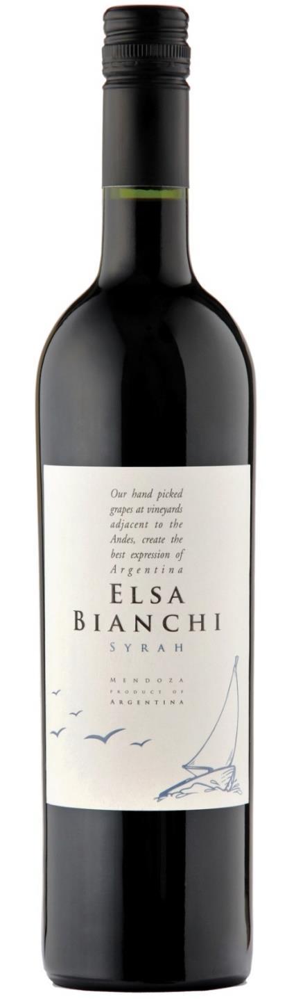 Bianchi Elsa Syrah 2012 750ml Cod cx: 13683 Cod uni: 213683 Variedade: Syrah (100%) Origem: San Rafael, Argentina Teor Alcoólico: 14,5% Servir a: 18ºC Colheita manual, prensagem suave do mosto e