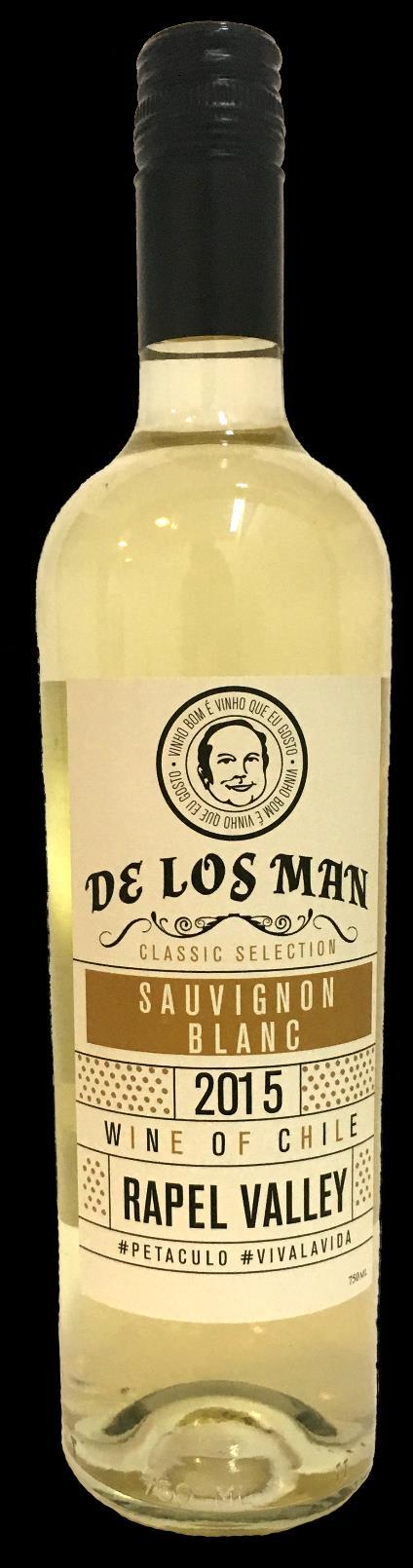 Vinhos Brancos De Los Man Sauvignon Blanc 2015 750 ml Código unitário: 6827 Variedade: Sauvignon Blanc (100%) Origem: Chile - Valle do Rapel Teor Alcoólico: 13,5% Servir a: 10ºC a 12 C As grandes