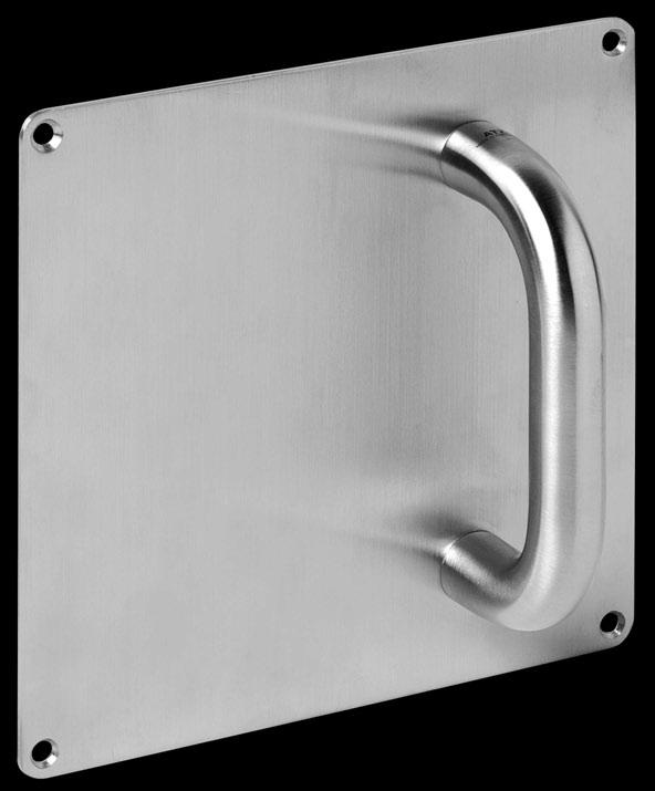 Pull in tube with stainless steel escutcheon plate.