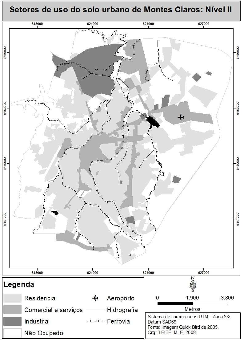 Há mudança, também, no uso do solo de residencial para comercial, com isso o uso de comércio e serviços ocupa a segunda maior área no espaço urbano de Montes Claros com 11,19 km² no perímetro urbano.