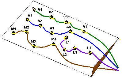 Figura 14: Ilustração mostrando a medição das micro-chaves com os fios do exemplo Ao término da demarcação dos pontos nos fios, inicia-se o processo de soldagem das micro-chaves.