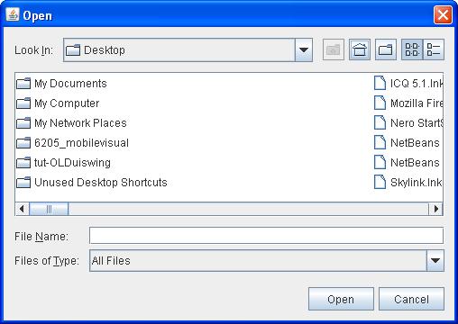 File chooser Dialogo específico para se escolher um arquivo