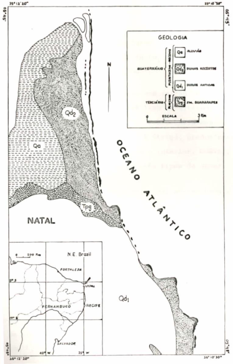 B Figura 3 Registro histórico de alguns dos primeiros mapas de ocorrências de recifes do litoral oriental do Rio Grande do Norte, com destaque para a região entre as