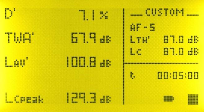 Funções disponíveis Ecrã numérico com L TH D TWA Descrição das funções com ecrã numérico L TH Dose de ruído referente ao nível de critério (programável) Nível sonoro médio ponderado no tempo (8h)