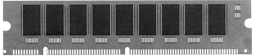 Módulos de memória Módulos DIMM (Double In line Memory Module) Os módulos DIMM normalmente têm 168 terminais, por isso