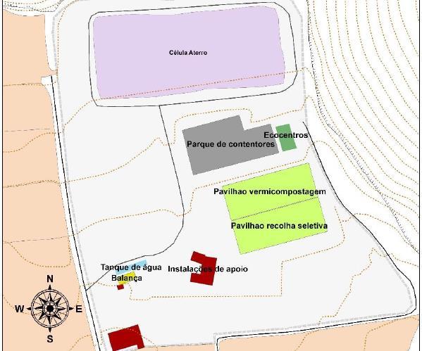 Figura 5 Modelo técnico de intervenção do Ecoparque do Nordeste da MUSAMI A operação das instalações de gestão dos resíduos no Ecoparque da Ilha de São Miguel funciona por 3 turnos em 24h por