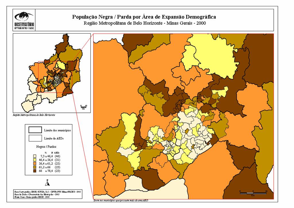 Mapa III.9 : População Negra/ Parda por área de expansão Demográfica.