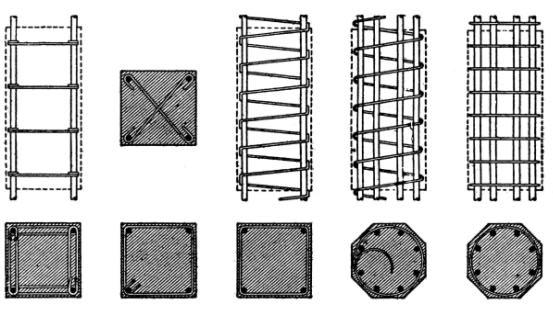 (a) (b) (c) (d) Figura 3.2. Seções transversais de pilares de concreto armado, SEGURADO (1921). Na figura 3.