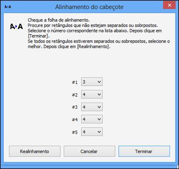 4. Clique em Seguinte, clique em Imprimir para imprimir uma folha de alinhamento. Observação: Não cancele a impressão durante a impressão de um padrão de alinhamento dos cabeçotes.