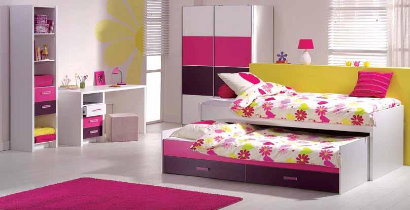 Quarto individual Pink cor branco/rosa Compacto com 2 camas + 2 gavetas 90x200, cód.m102008 AKZ 101.300 AKZ 37.