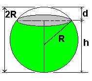 Para simplificar as operações algébricas, usaremos a letra r para indicar: r² = R² - (h-r)² = h(r-h) A região circular S de integração será descrita por x²+y²<r² ou em coordenadas polares através de:
